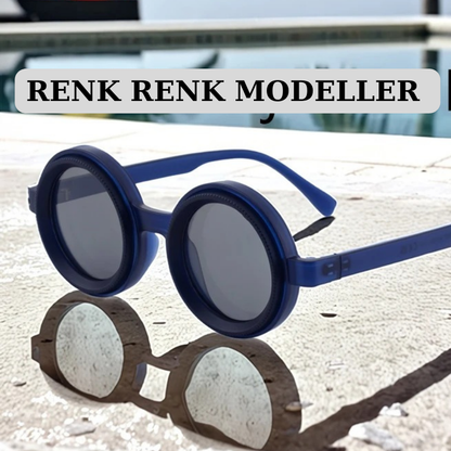 Renkli Kalın Çerçeve Ayarlı Güneş Gözlüğü
