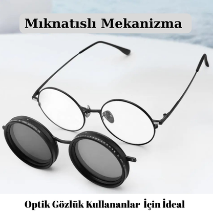 Mıknatıslı Optik Camlı Ayarlanabilir Güneş Gözlüğü